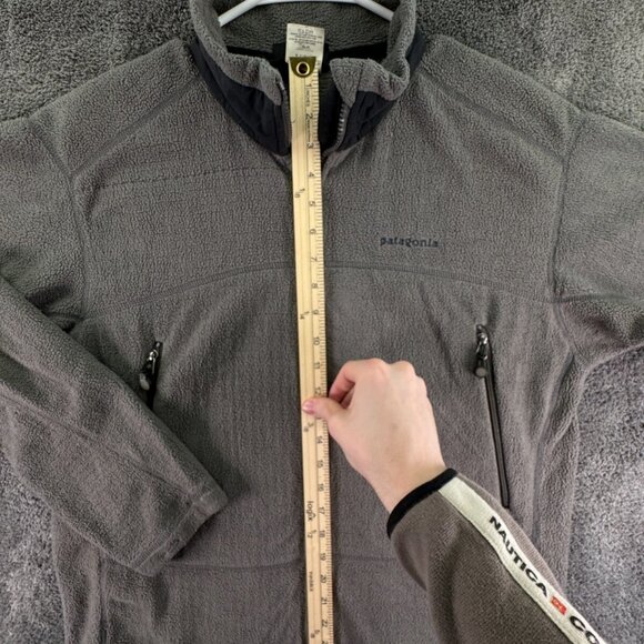 Patagonia Men’s Medium Gray Full Zip Double Pocket Jacket Fleece Hiking Adult - Picture 1 of 16